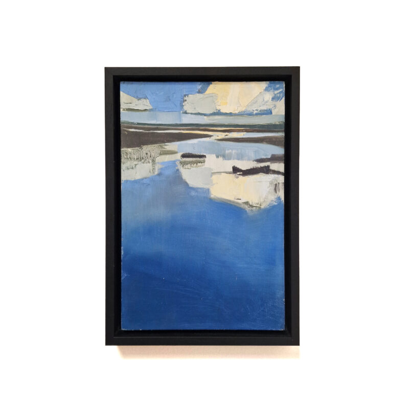 Wolkenreflectie in water | olieverfschilderij