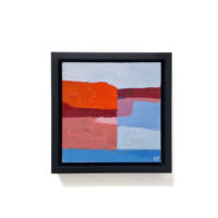 abstract olieverf schilderij rood met blauw – kunstwerk van rixt art | creatieve kunst soest (regio Utrecht, workshops bilthoven)